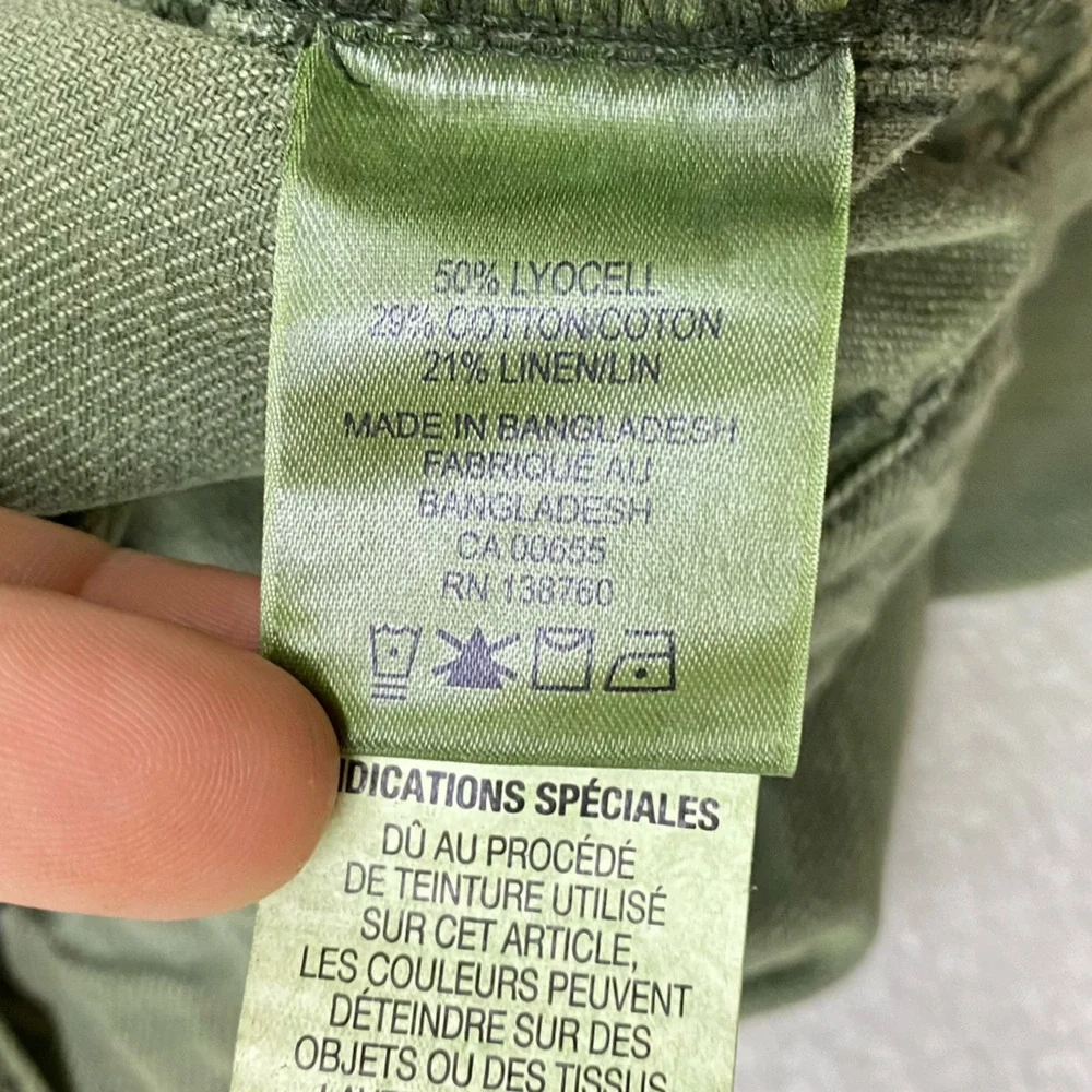 Reitmans Olive Green High Rise Wide Leg Pants Lyocell Linen Cotton Pants 28 NWT - Picture 5 of 15